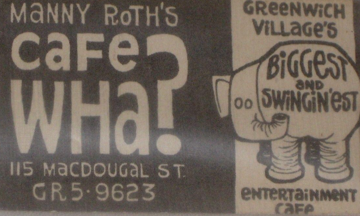 Greenwich Village’s Cafe Wha business card