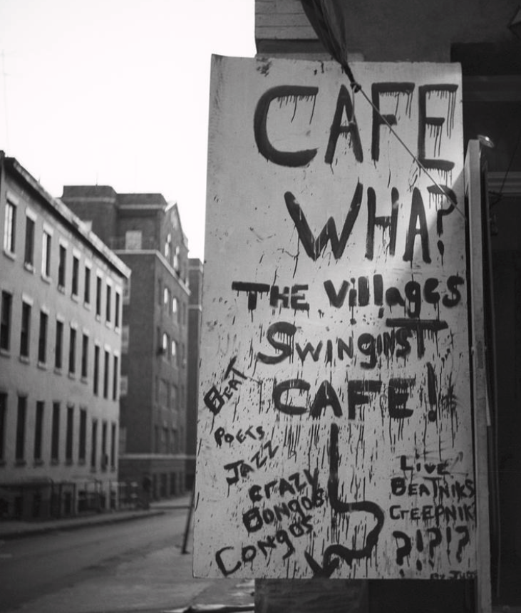 Greenwich Village’s Cafe Wha? sign 1960