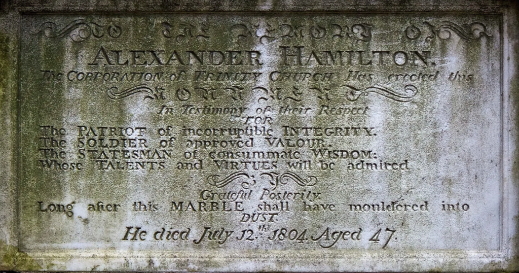 Tombstone Alexander Hamilton