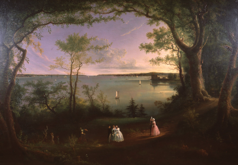 Weehawken Dueling Place by Edmund C Coates Oil on Canvass